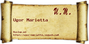 Ugor Marietta névjegykártya